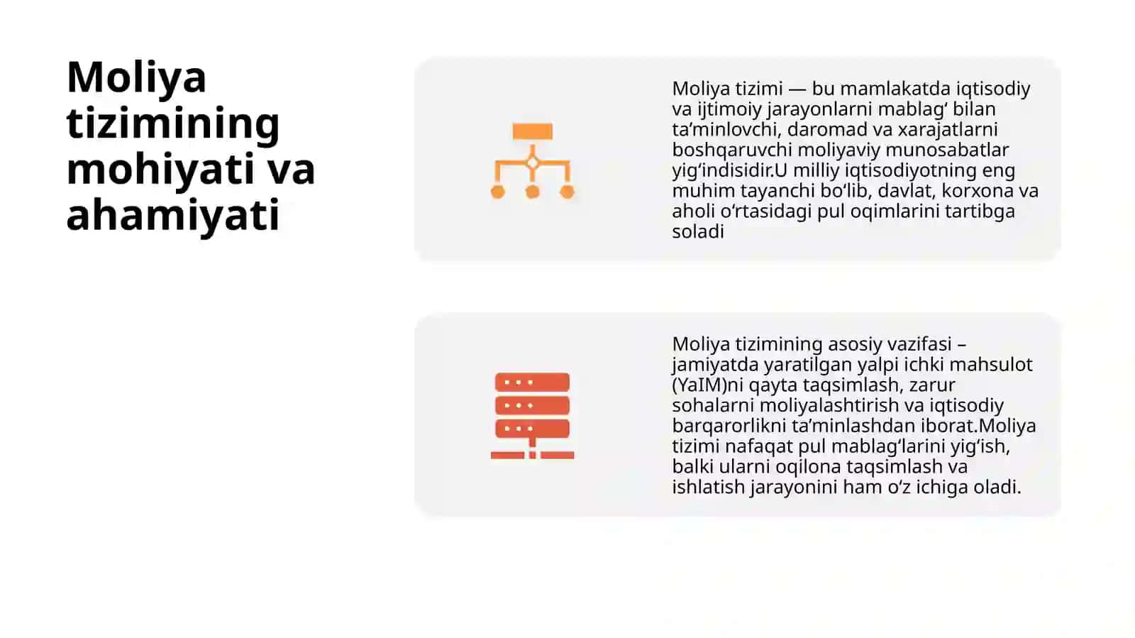 Moliya tizimining mohiyati va ahamiyati 2