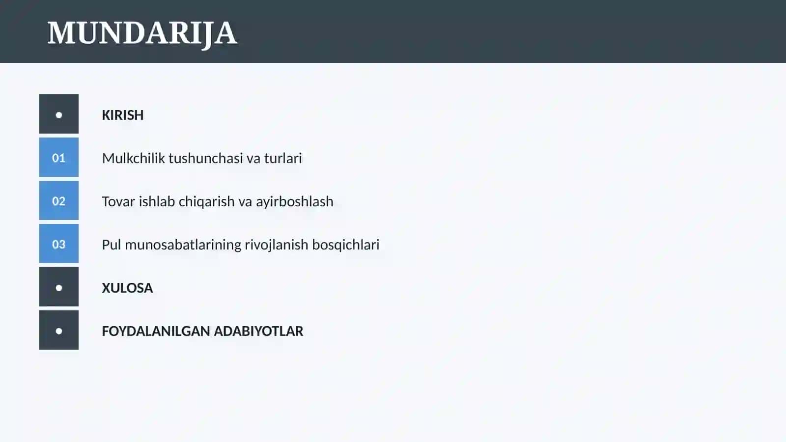 MULKCHILIK TOVAR PUL MUNOSABATLARINING SHAKLLANISHI 2