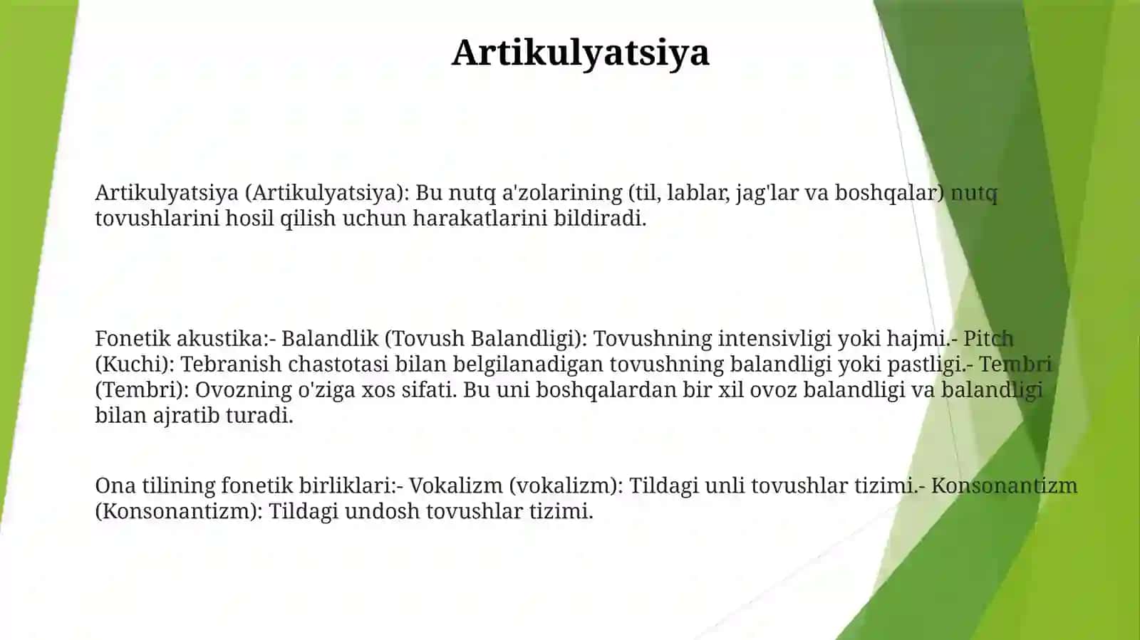 Artikulyatsiya va Fonetik Akustika 2