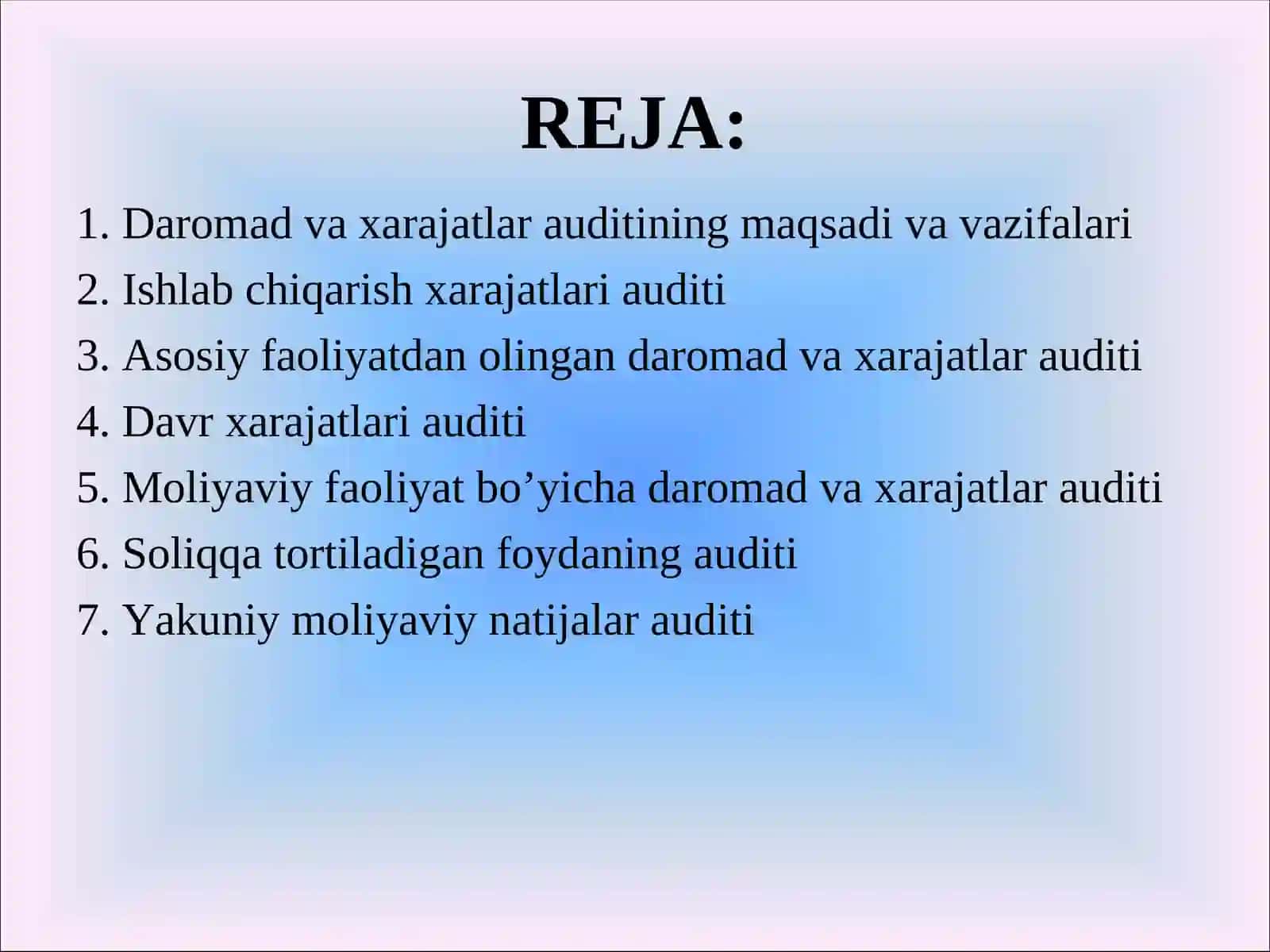 DAROMAD VA XARAJATLAR AUDITI 2