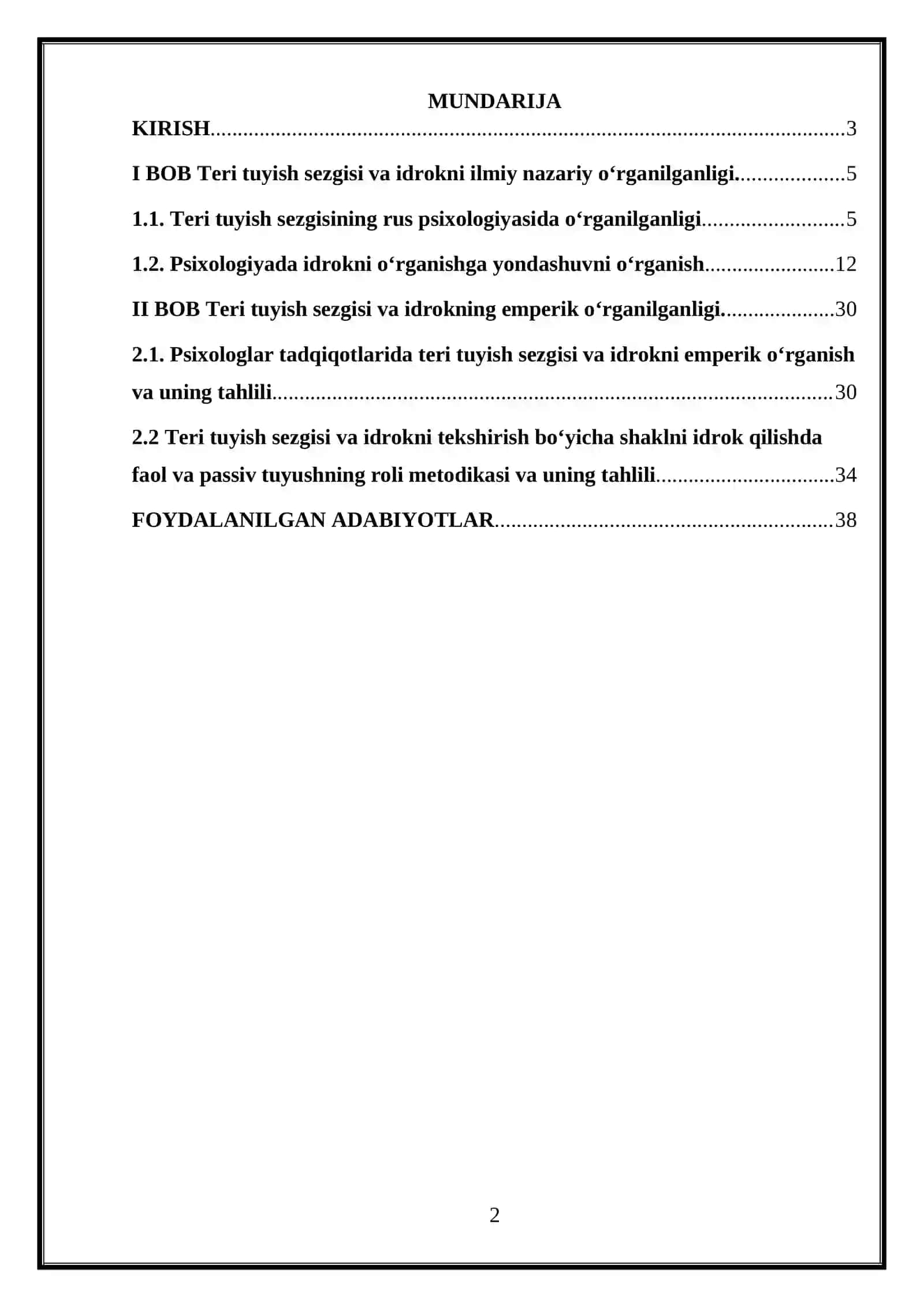 Teri tuyish sezgisi va idrok 2