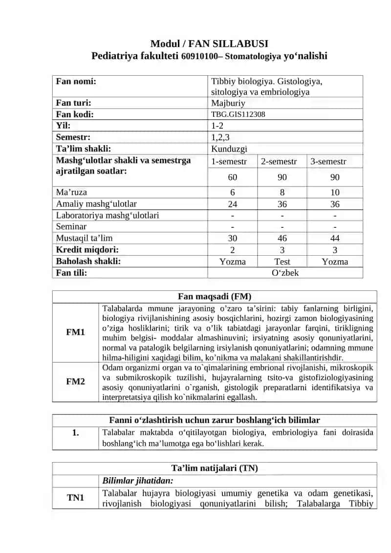 Tibbiy biologiya. Gistologiya, sitologiya va embriologiya 2