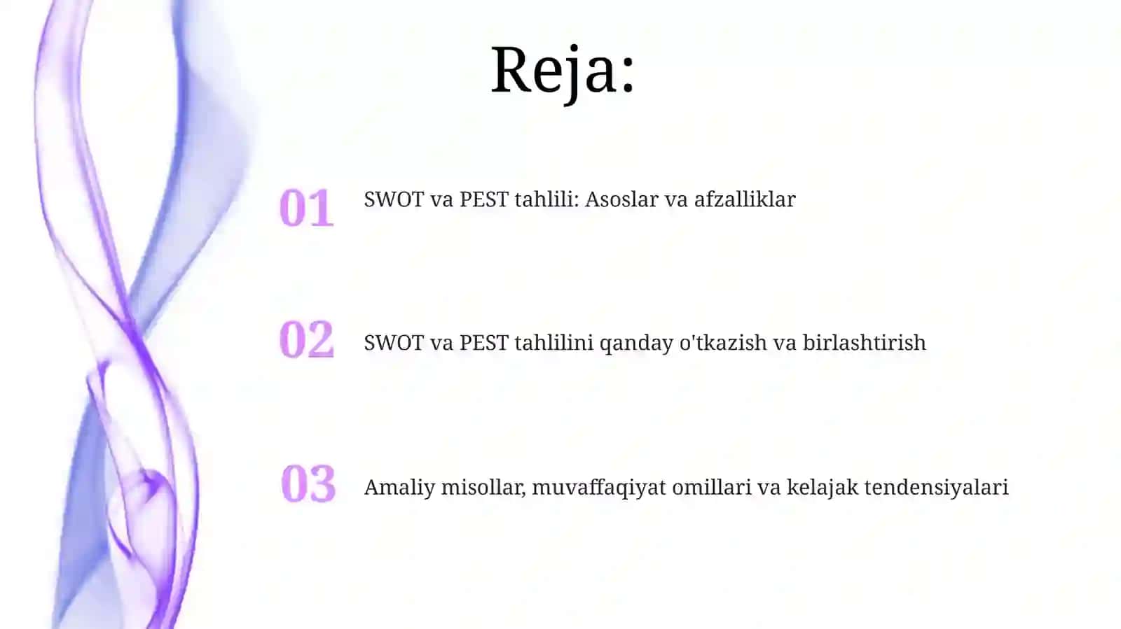 SWOT va PEST tahlili 2