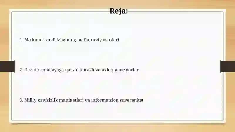 Axborot xafsizligini taminlashning gʻoyaviy usuli 2