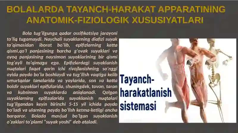 Bolalar suyak va mushak tizimini jarohatlanish semiotkasi va sindromlari 2