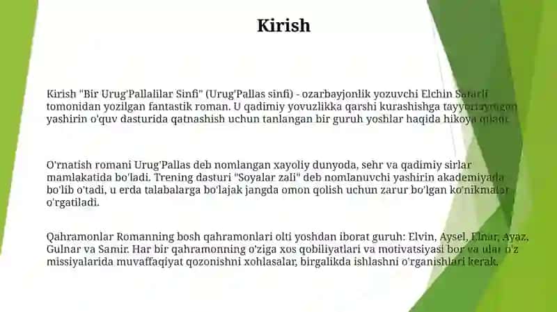 Bir Urug'Pallalilar Sinfi 2