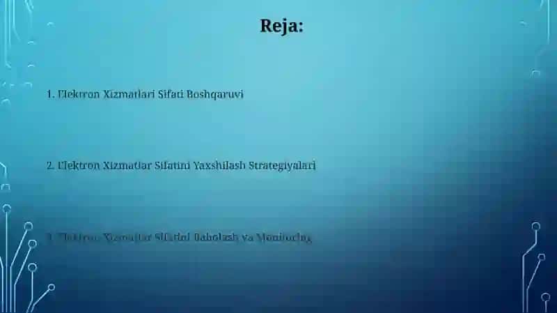 Elektron Xizmatlari Sifati Boshqaruvi 2