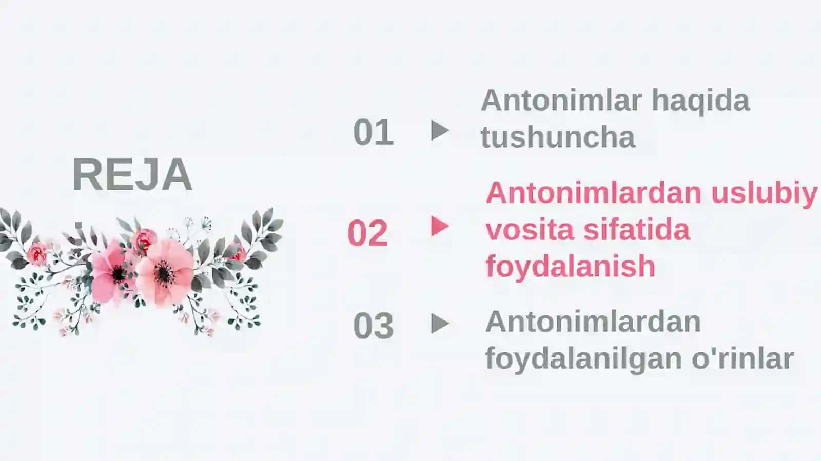 Antonimlardan uslubiy vosita sifatida foydalanish 2