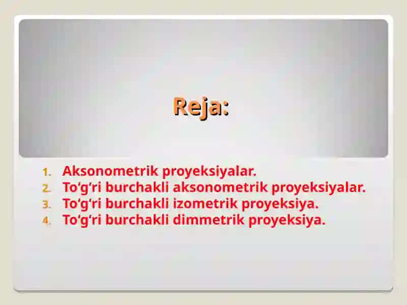 Aksonometrik proyeksiyalar 2