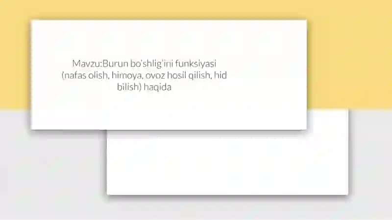 Burun bo’shlig’ini funksiyasi 2