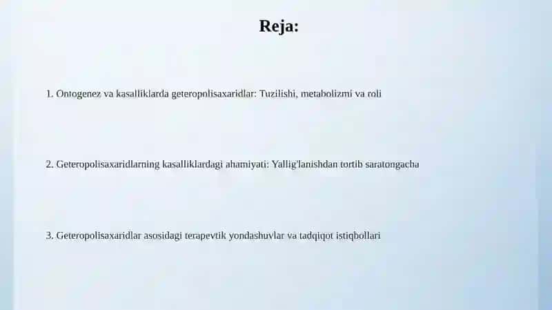 Geteropolisaxaridlarning ontogenez va kasalliklarda oʻzgarishi 2