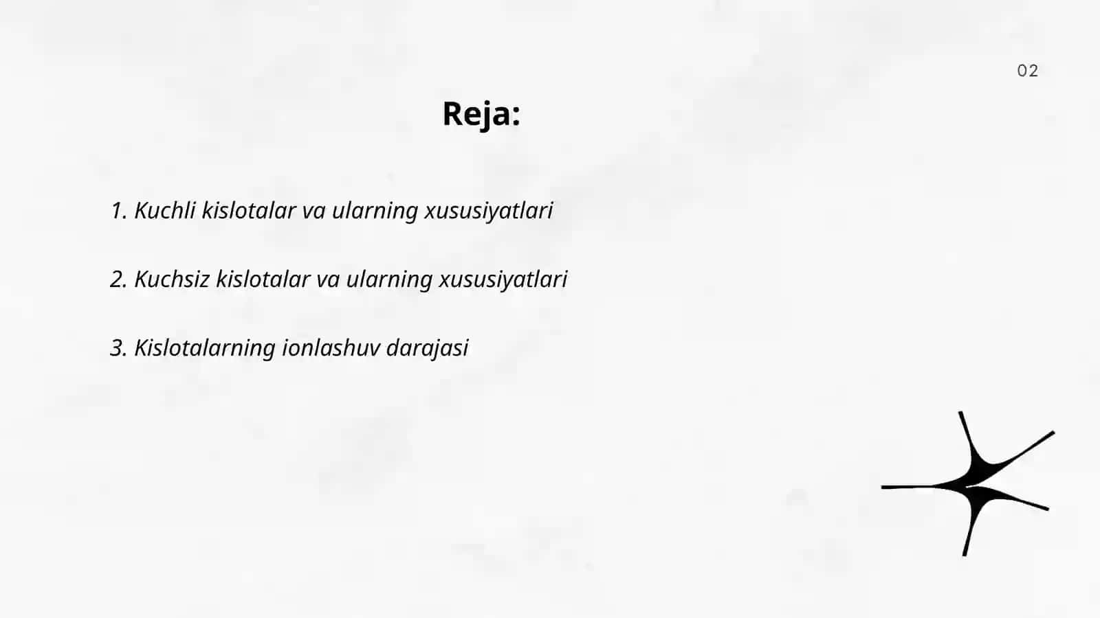 Kislotalar turli va kuchli va kuchsiz kislotalar 2