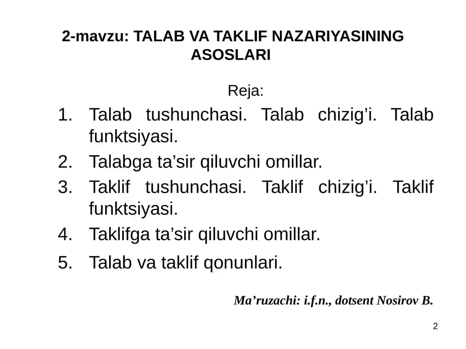 Mikroiqtisodiyot 2