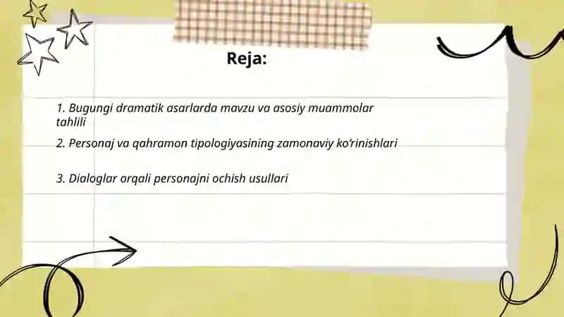 Bugungi dramatik asarlar tahlili 2