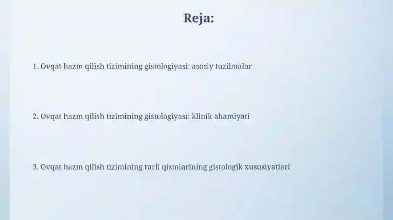 Hazm sistemasi gistalogiyasi 2