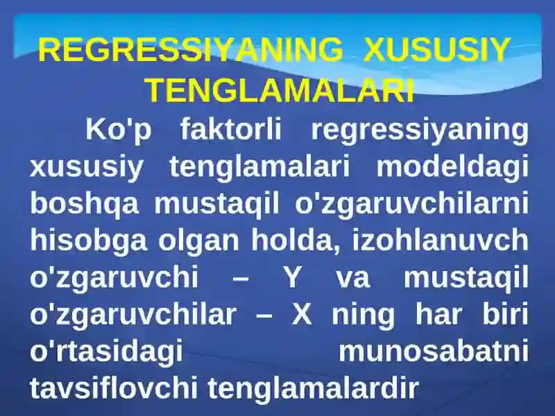 REGRESSIYANING XUSUSIY TENGLAMALARI 2