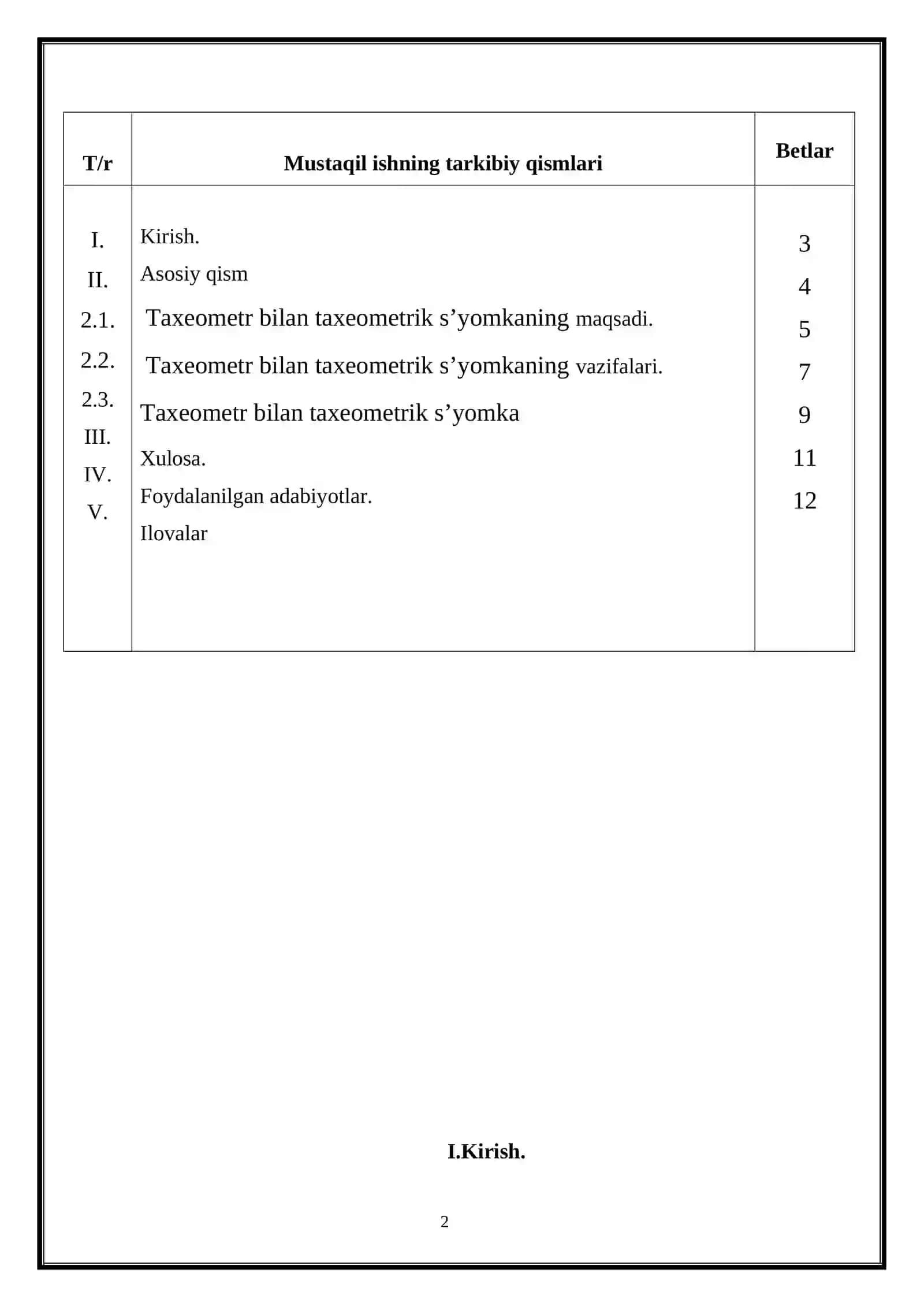Taxeometr bilan taxeometrik s’yomka 2