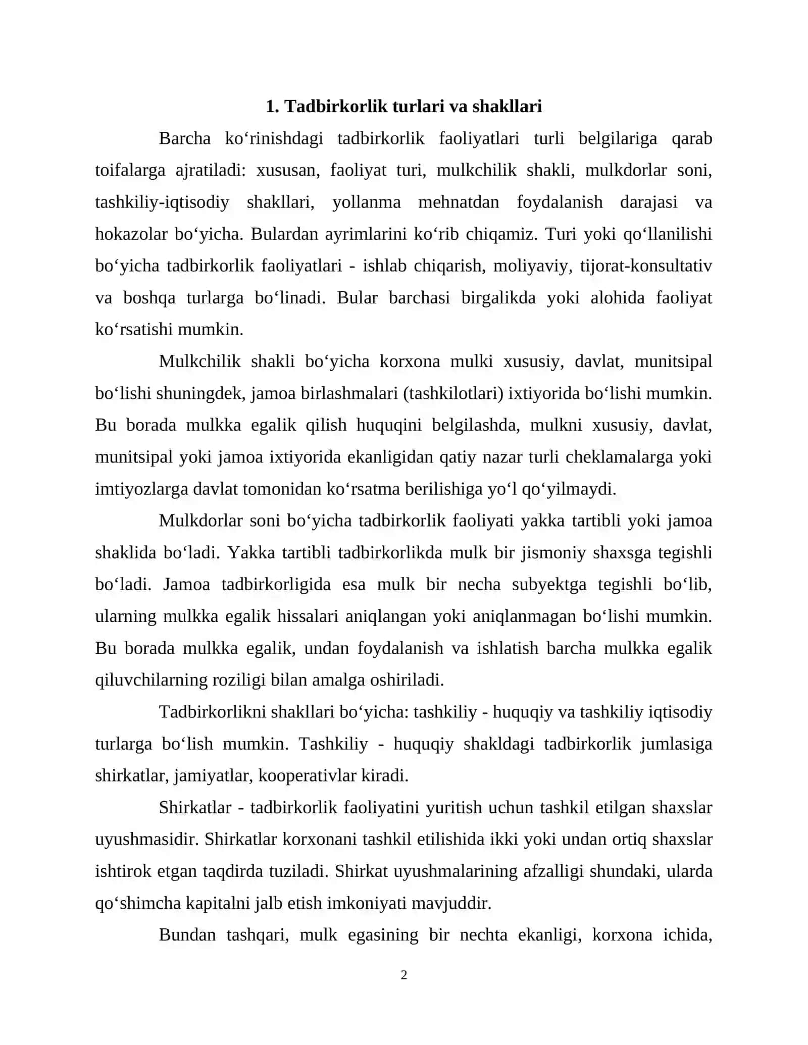 Yakka tartibdagi tadbirkorlik 2