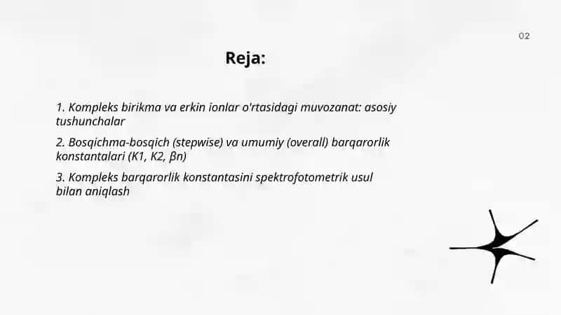 Kompleks birikmalarning eritmadagi muvozanatii 2
