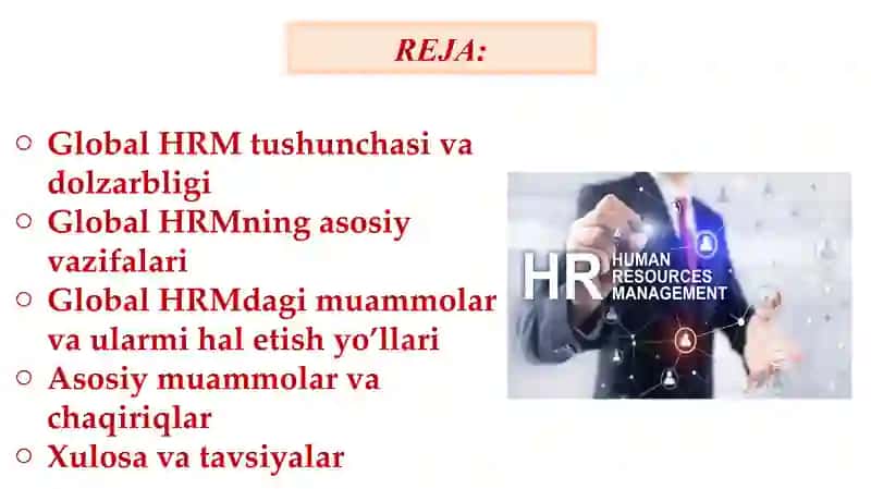 Inson Resurslarini Boshqarish (HRM) 2
