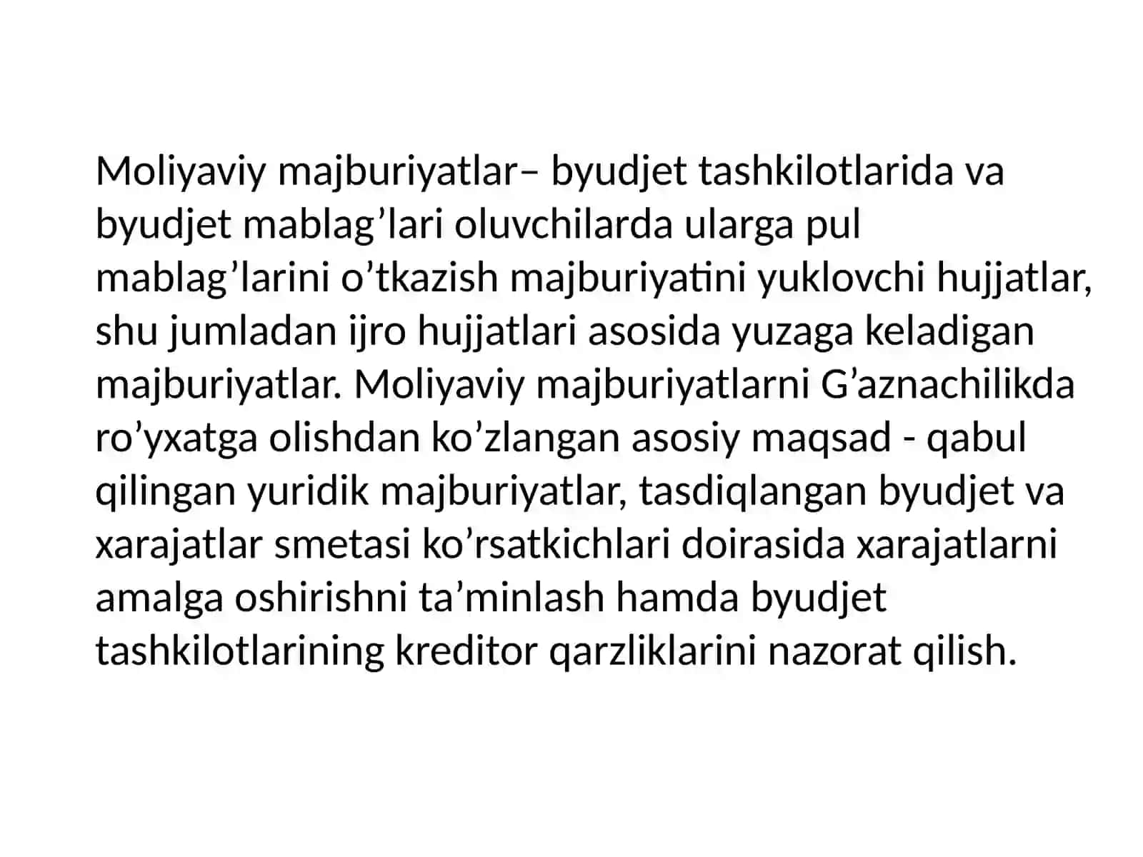 G'aznachilikda moliyaviy majburiyatlar 2