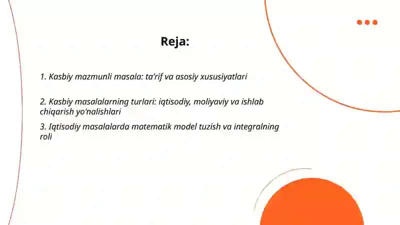 Kasbiy mazmunli masala va uning turlari 2