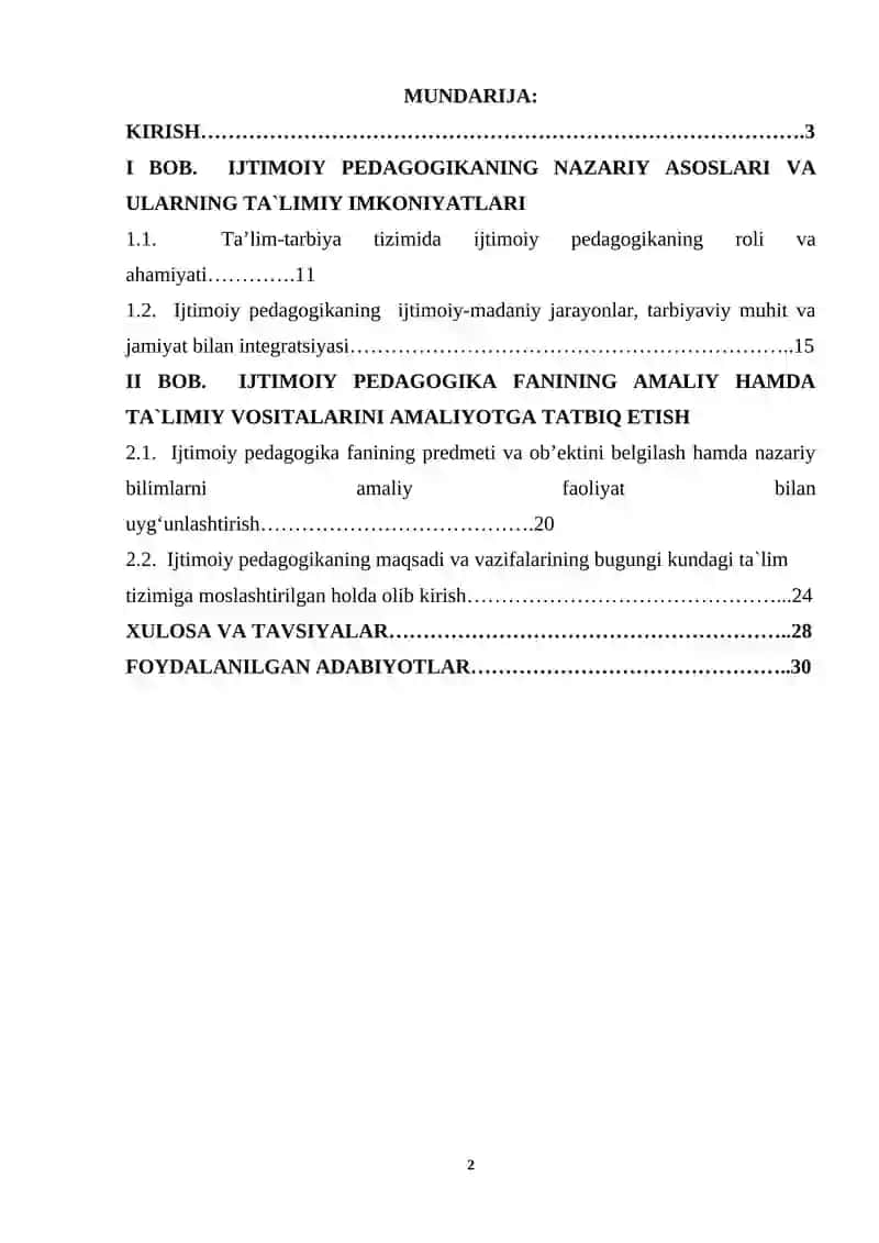 Ijtimoiy pedagogika fanining predmeti, ob’ekti, maqsadi va vazifalari 2