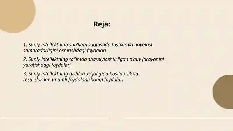 Suniy Intellekt va uning foydalari 2
