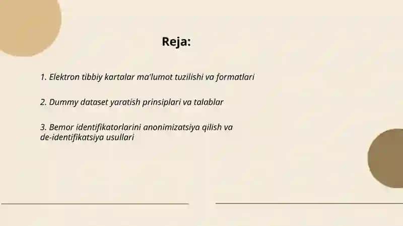 Elektron tibbiy kartalar ma'lumot tuzilishi va formatlari 2