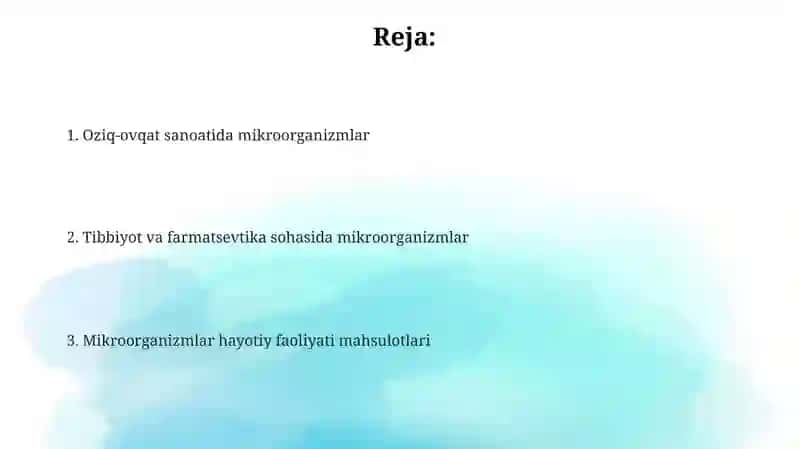 Mikroorganizmlar hayotiy faoliyati mahsulotlari 2