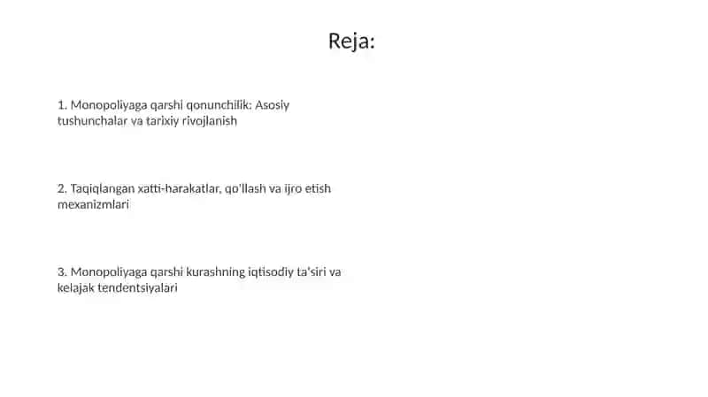 Monopoliyaga qarshi qonunchilik 2