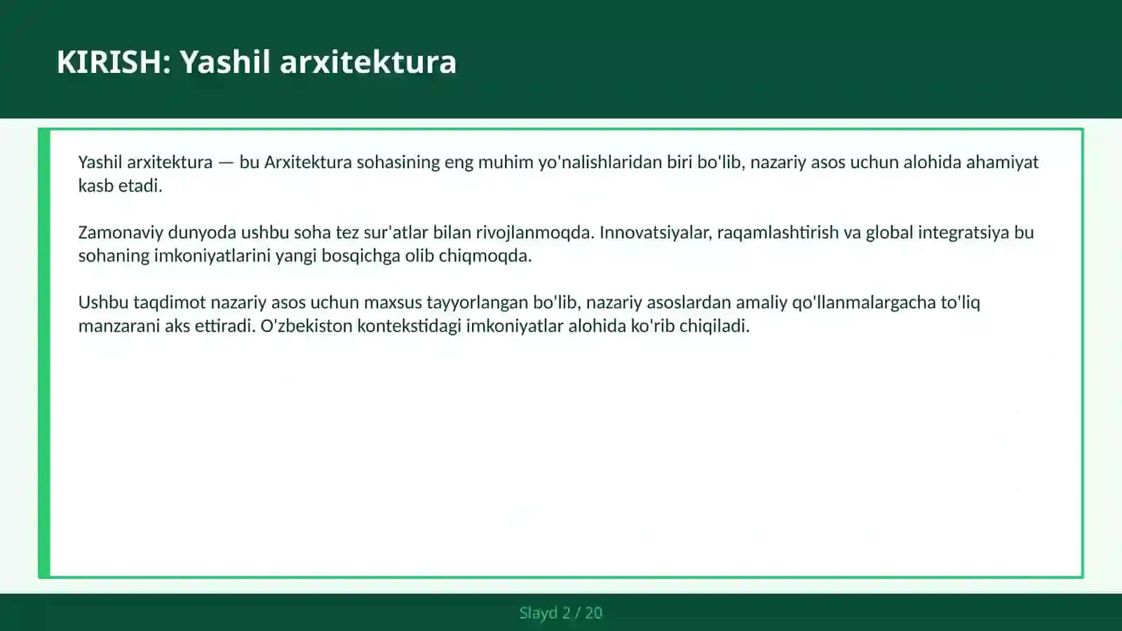 Yashil arxitektura 2