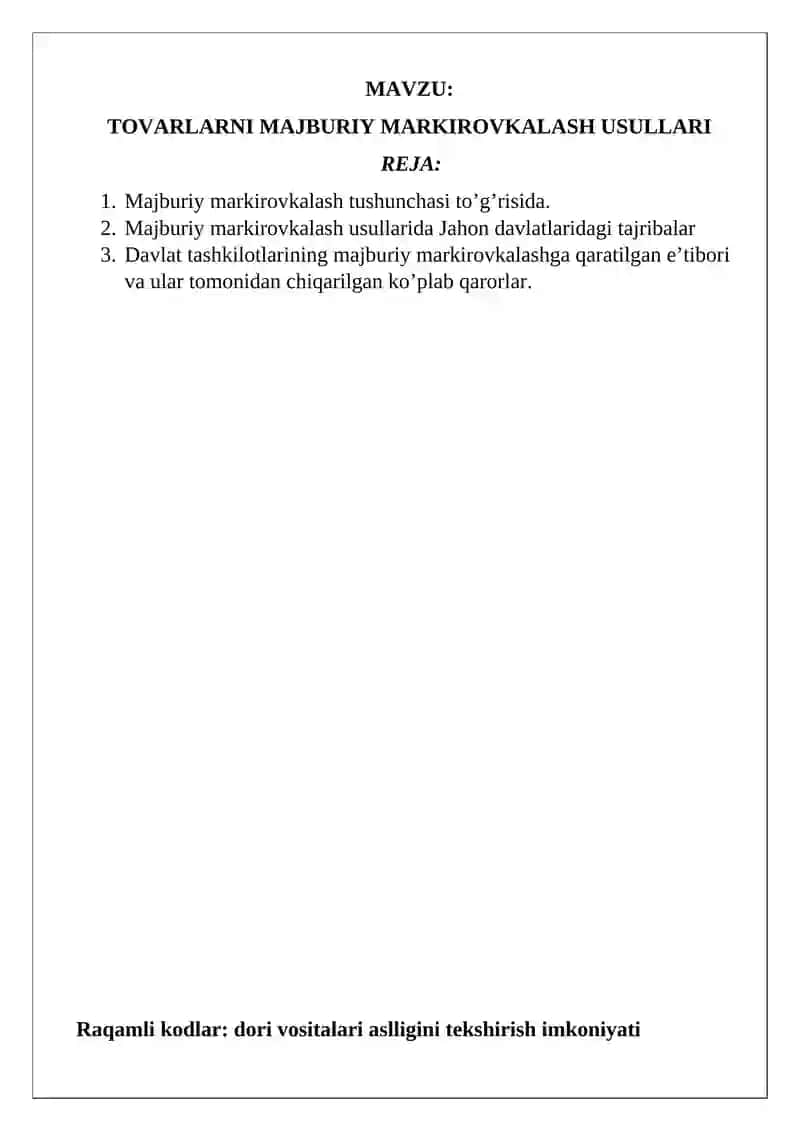 TOVARLARNI MAJBURIY MARKIROVKALASH USULLARI 2