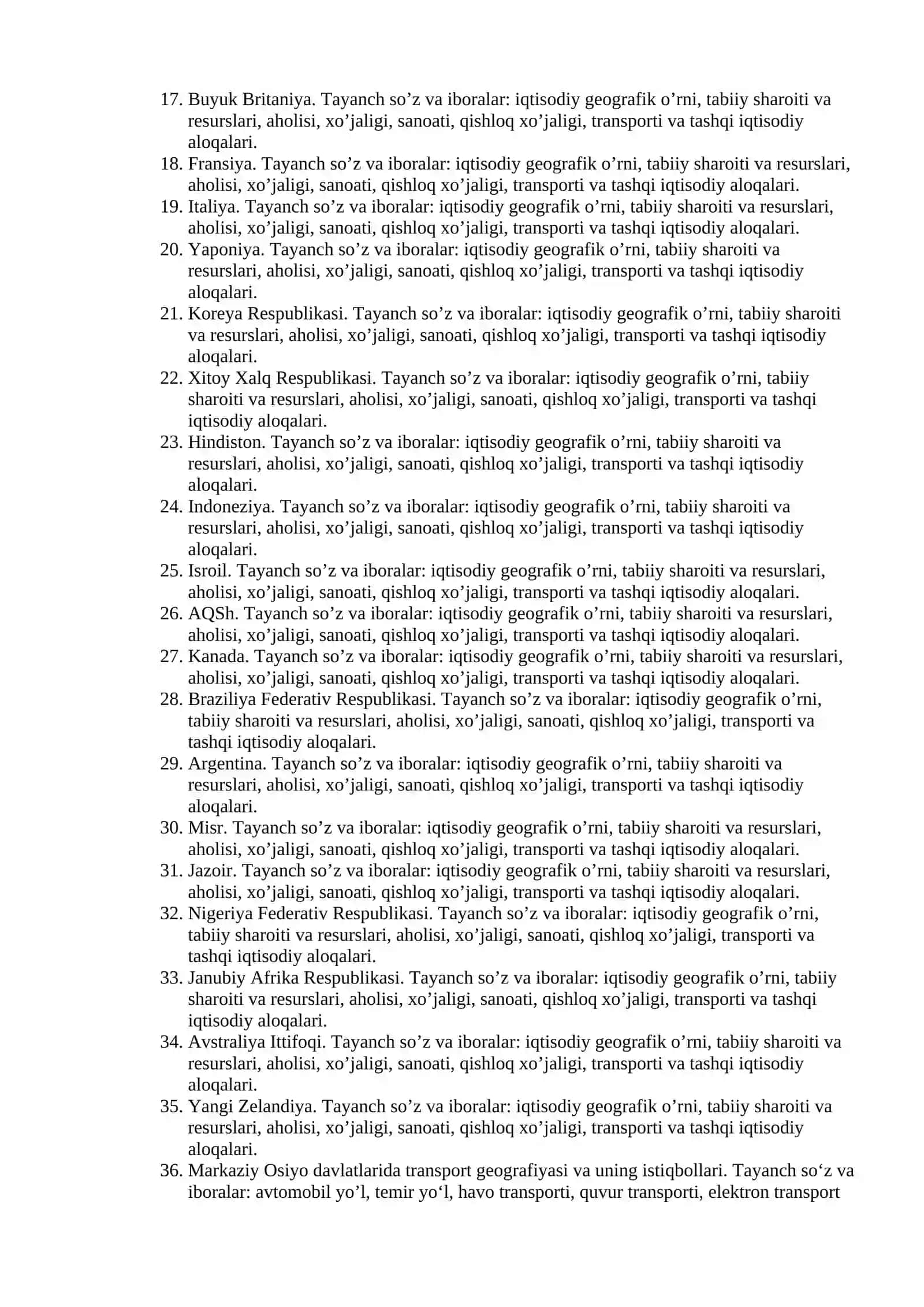 Jahon tabiiy resurslari geografiyasi 2