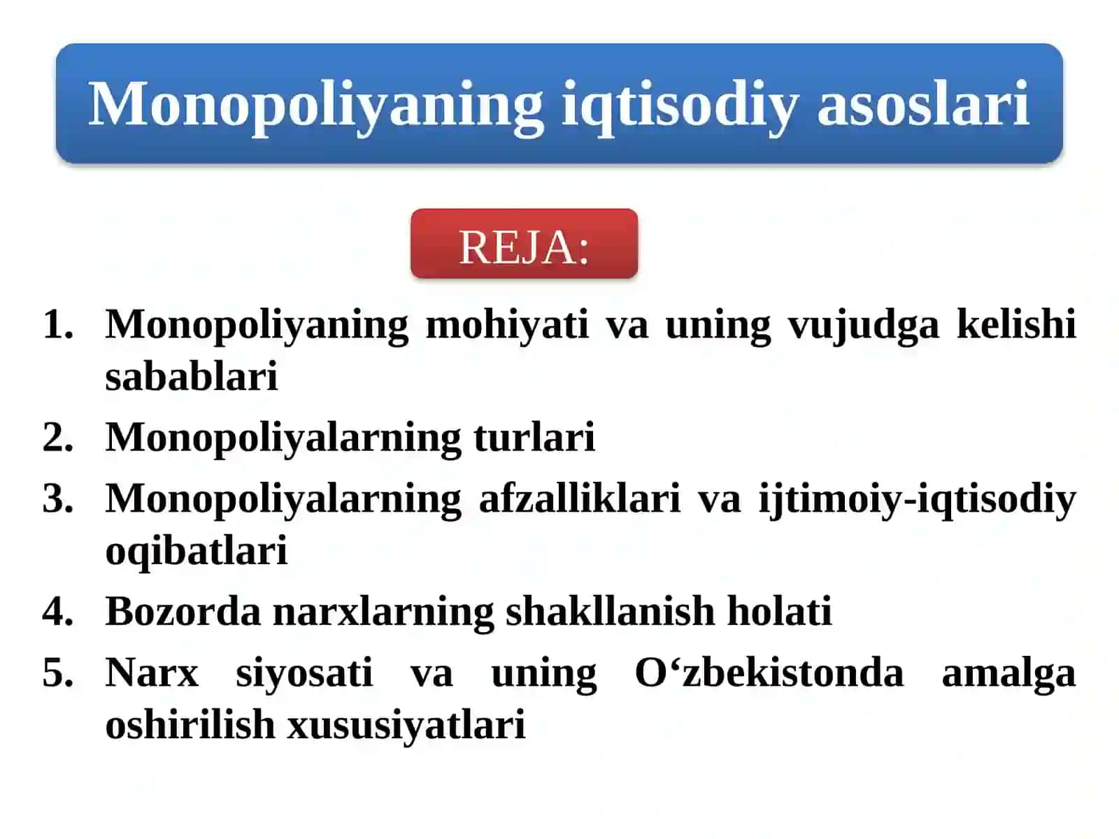 Monopoliyaning Iqtisodiy Asoslari 2