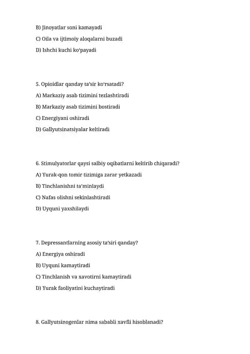 Narkomaniya va uning asoratlari 2