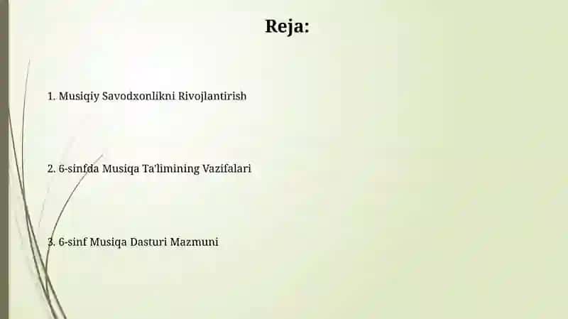 6-sinfda musiqa o'qitishning vazifalari va mazmuni 2