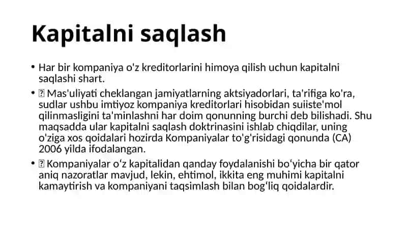 Kapitalni saqlash 2