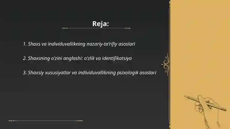 Shaxs va individuvallik 2