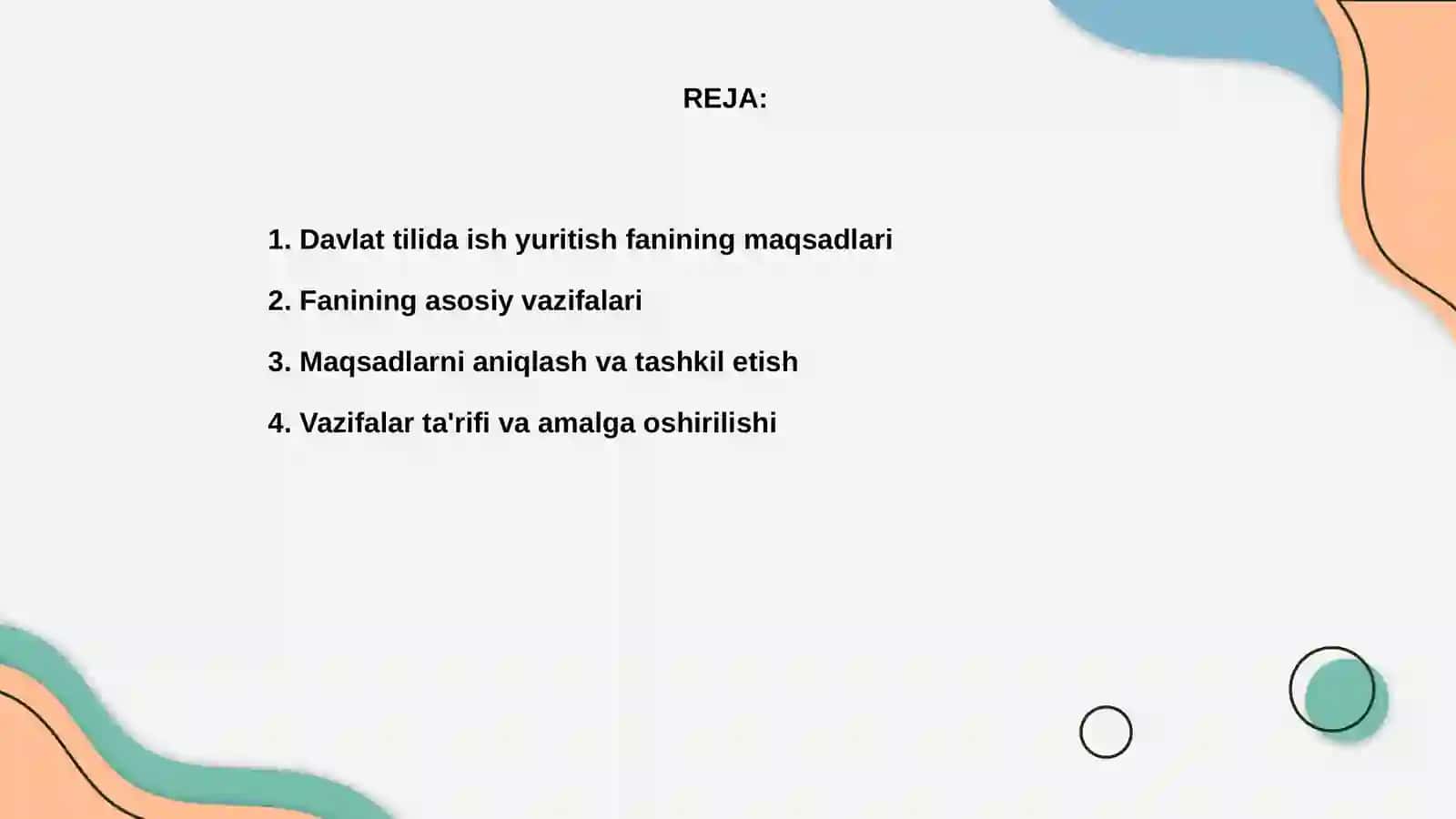 Ish yuritish fanining maqsad va vazifalari 2