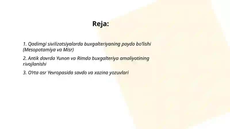 Buxgalteriya hisobining tarixiy rivojlanishi 2