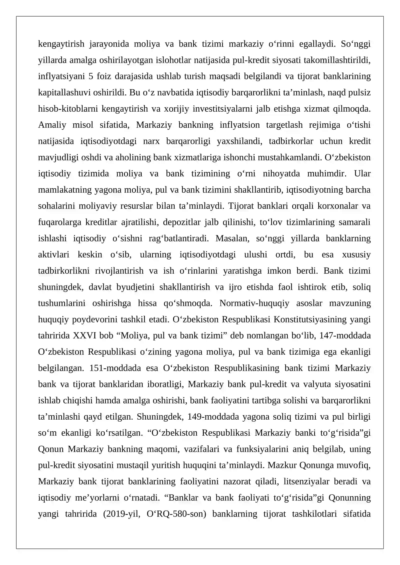 O‘zbekiston Respublikasida moliya, pul va bank tizimi 2