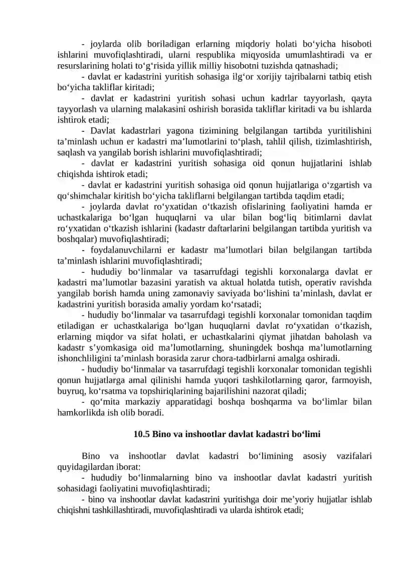 Davlat kadastrlari yagona tizimi bo‘limi 2