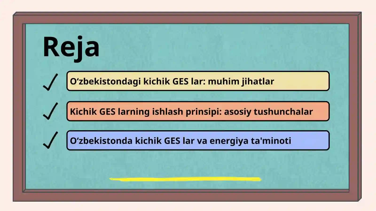 OʻzbekistondakichikGES lar. Kichik GESlarningishlashprinsipi 2