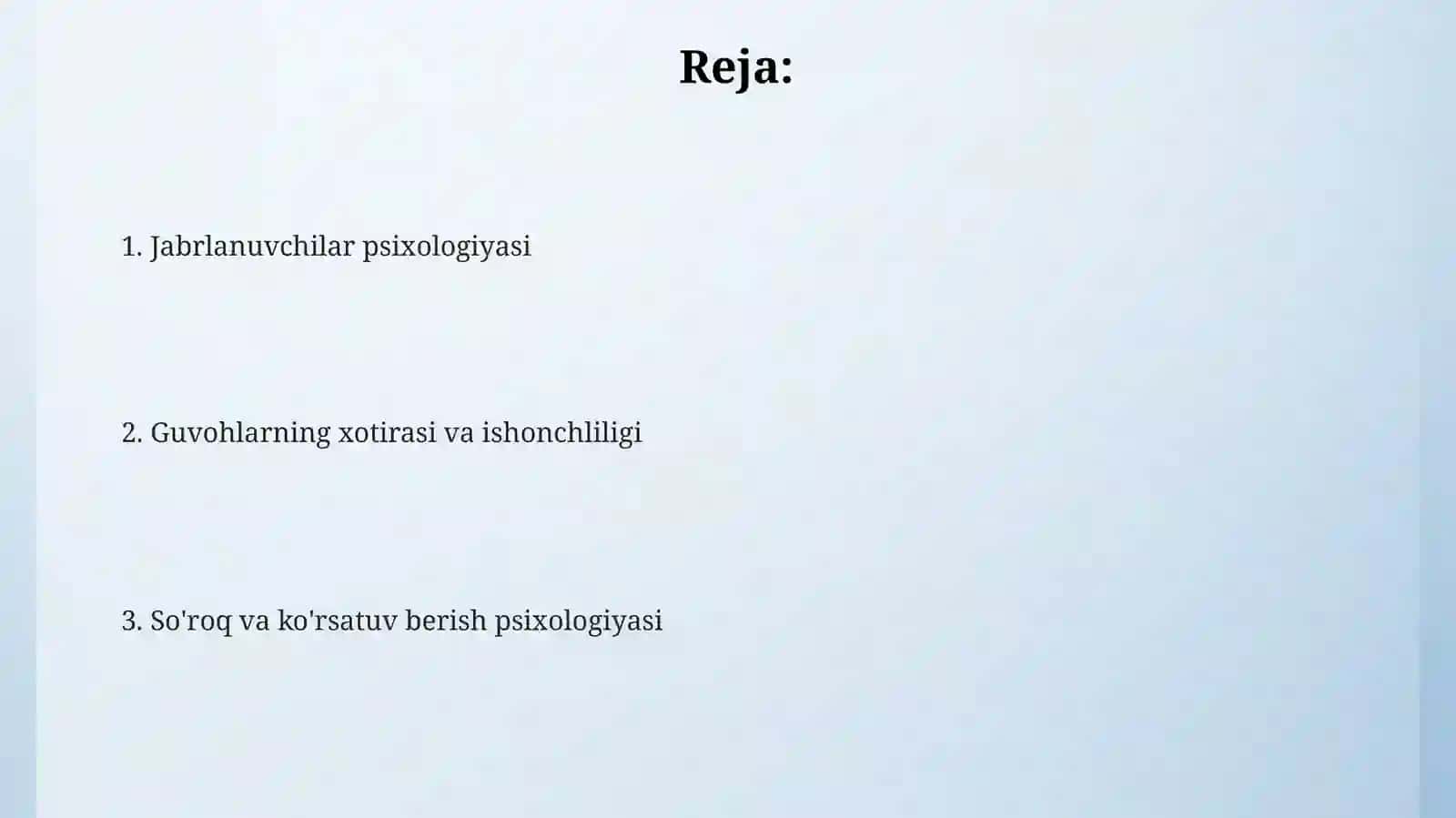 Jabirlanuvchi va guvohlarning psixologiyasi 2