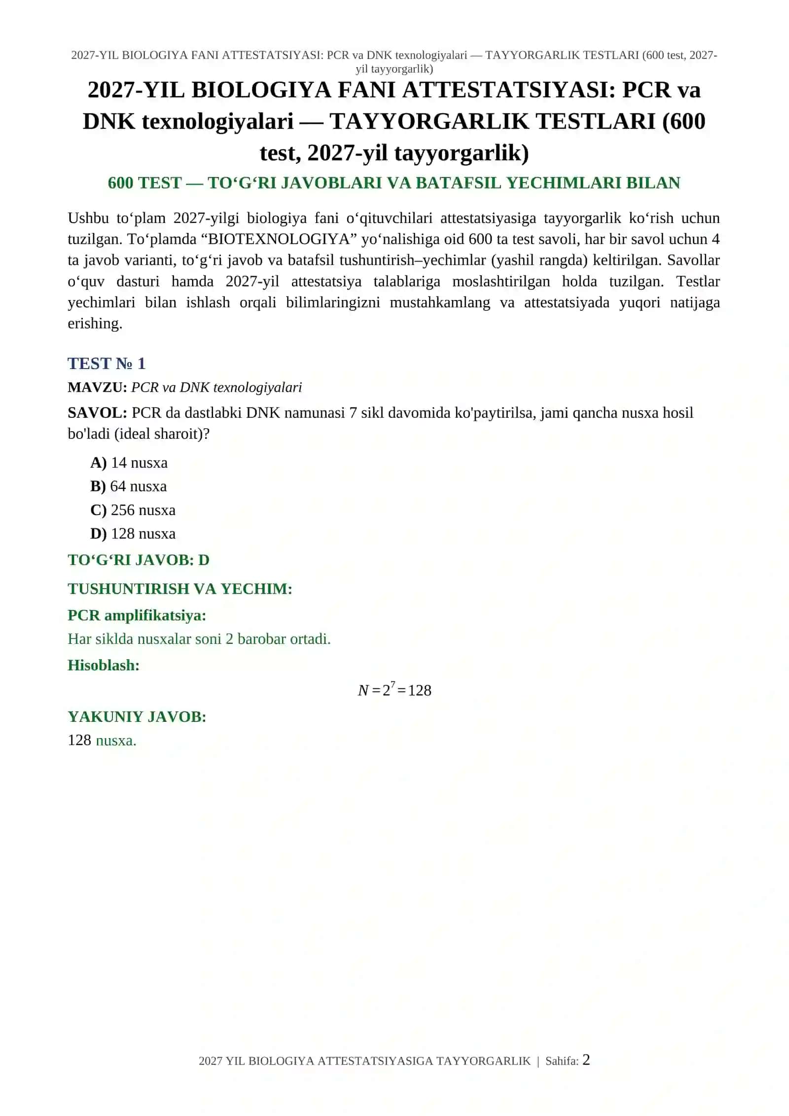 PCR va DNK texnologiyalari 2