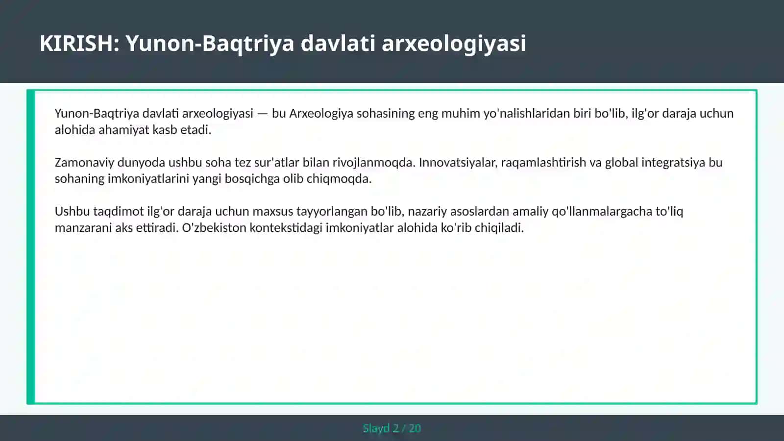 Yunon-Baqtriya davlati arxeologiyasi 2