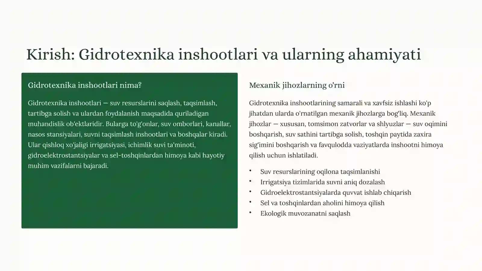 Gidrotexnika Muhandisligi Mexanik Jihozlar 2