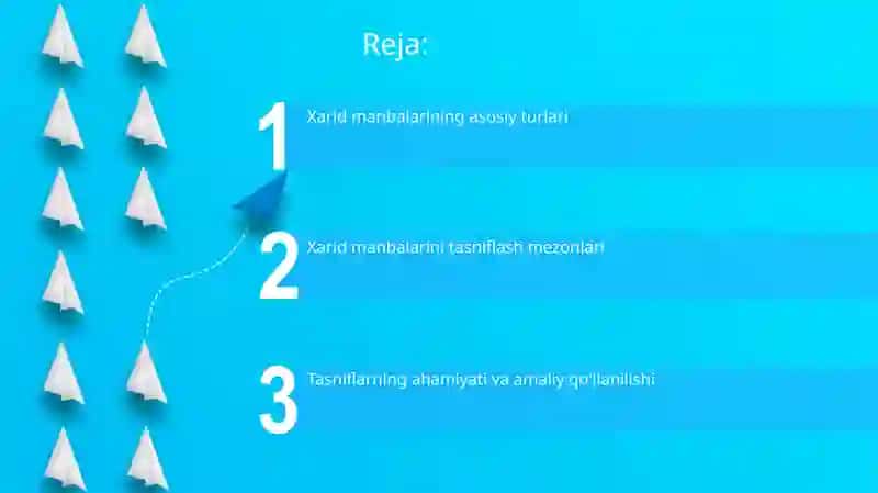 Xarid manbalarining tasnifi 2