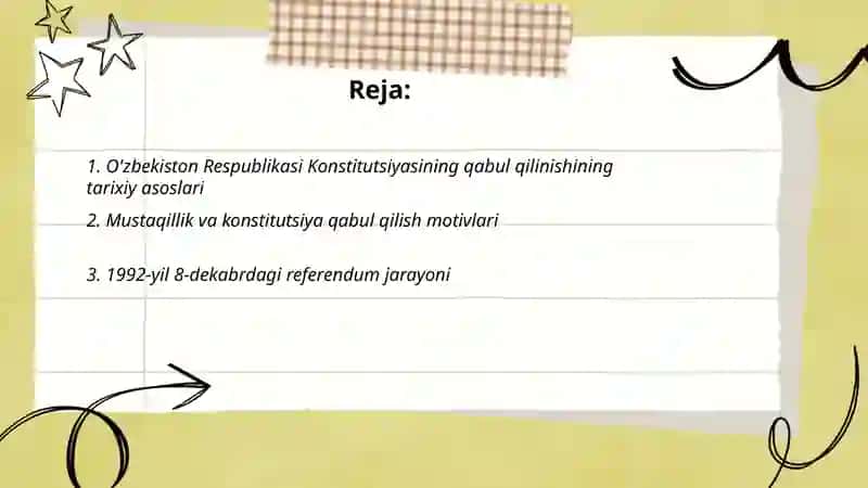 O'zbekiston Respublikasi Konstitutsiyasi qabul qilinishi 2